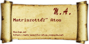 Matriszottó Atos névjegykártya